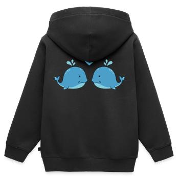 wale verliebt - Kinder Premium Organic Zip Hoodie - Schwarz - Hinten - AI Model Kid Male (0cm)