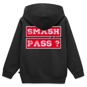 Smash or Pass - Kinder Premium Organic Zip Hoodie - Schwarz - Hinten - AI Model Kid Male (0cm)
