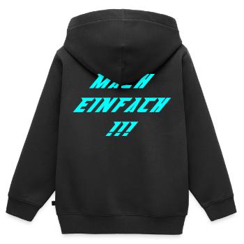 Mach einfach! - Kinder Premium Organic Zip Hoodie - Schwarz - Hinten - AI Model Kid Male (0cm)