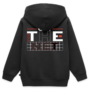Couper le filet Basketball - Sweat Premium à capuche zippé enfant bio - noir - Dos - AI Model Kid Male (0cm)