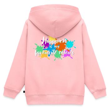 Glück ist meine Lieblingsfarbe - Kinder Premium Organic Zip Hoodie - Rosa - Hinten - AI Model Kid Female (0cm)