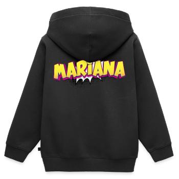 Mariana Custom Name Comic Book Style Pop Art, - Kids Premium Organic Zip-up Hoodie - black - Back - AI Model Kid Male (0cm)