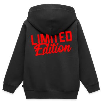 Édition limitée - Sweat Premium à capuche zippé enfant bio - noir - Dos - AI Model Kid Male (0cm)