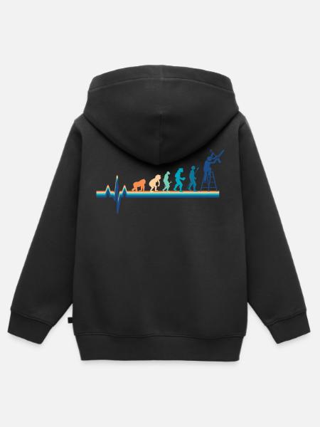 Évolution battement de cœur électricien - Premium børne zip-hættetrøje økologisk - sort