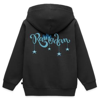 Ramadan Mubarak muslim islam Fasten moslem Allah - Kinder Premium Organic Zip Hoodie - Schwarz - Hinten - AI Model Kid Male (0cm)