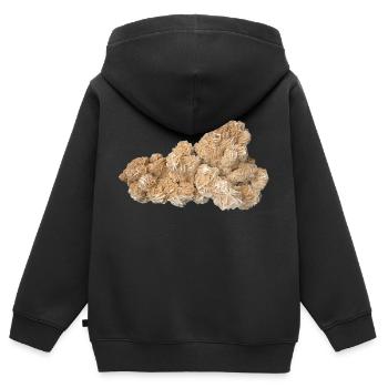 Sable Rose cristal sable gypse barytine minéral - Sweat Premium à capuche zippé enfant bio - noir - Dos - AI Model Kid Male (0cm)