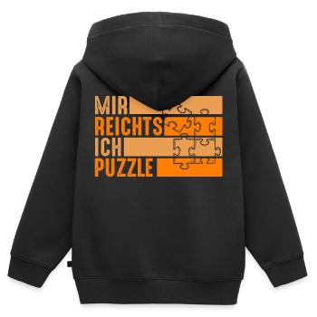 Puzzlefan Puzzler Puzzleteile Puzzle - Kinder Premium Organic Zip Hoodie - Schwarz - Hinten - AI Model Kid Male (0cm)