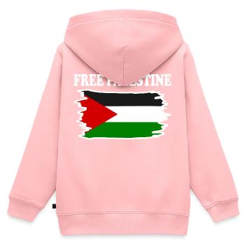 Free palestine - Kinder Premium Organic Zip Hoodie - Rosa - Hinten - AI Model Kid Female (0cm)