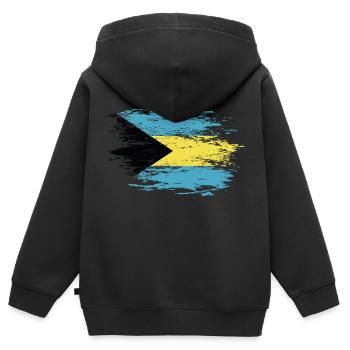 Bahamas Flagge used - Kinder Premium Organic Zip Hoodie - Schwarz - Hinten - AI Model Kid Male (0cm)