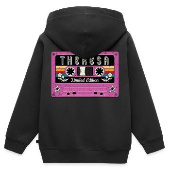 Vintage Theresa Name - Kids Premium Organic Zip-up Hoodie - black - Back - AI Model Kid Male (0cm)