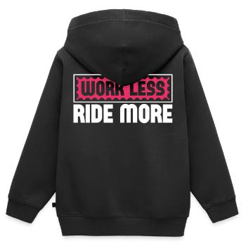 Work Less Ride More - Die Freiheit Der Straße - Kinder Premium Organic Zip Hoodie - Schwarz - Hinten - AI Model Kid Male (0cm)