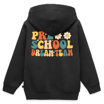 Vorschul-Dreamteam - Kinder Premium Organic Zip Hoodie - Schwarz - Hinten - AI Model Kid Male (0cm)