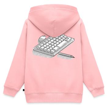 ANZAHL TAG - Kinder Premium Organic Zip Hoodie - Rosa - Hinten - AI Model Kid Female (0cm)