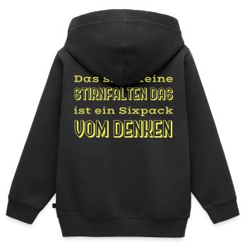 witzige sprüche - Kinder Premium Organic Zip Hoodie - Schwarz - Hinten - AI Model Kid Male (0cm)