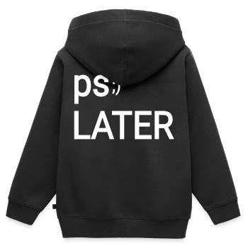 Adieu drôle cool - Sweat Premium à capuche zippé enfant bio - noir - Dos - AI Model Kid Male (0cm)