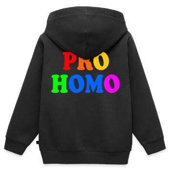 Pro homo - Sweat Premium à capuche zippé enfant bio - noir - Dos - AI Model Kid Male (0cm)