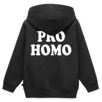 Pro homo - Kinder Premium Organic Zip Hoodie - Schwarz - Hinten - AI Model Kid Male (0cm)