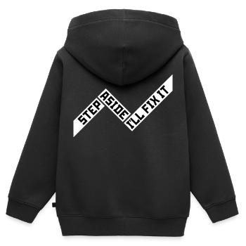 Écartez-vous, je vais le réparer pour réparer la réparation - Sweat Premium à capuche zippé enfant bio - noir - Dos - AI Model Kid Male (0cm)