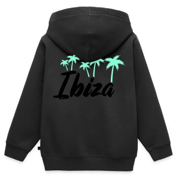 Ibiza - Sweat Premium à capuche zippé enfant bio - noir - Dos - AI Model Kid Male (0cm)