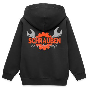 Schrauben - Kinder Premium Organic Zip Hoodie - Schwarz - Hinten - AI Model Kid Male (0cm)