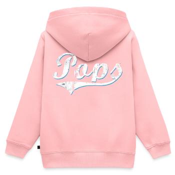Pops vintage pour la fête des pères - Sweat Premium à capuche zippé enfant bio - rose - Dos - AI Model Kid Female (0cm)