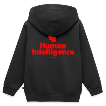 Menschliche Intelligenz - Kinder Premium Organic Zip Hoodie - Schwarz - Hinten - AI Model Kid Male (0cm)