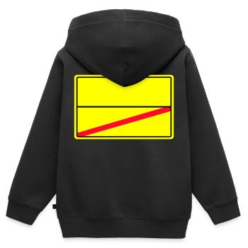 ortsschild - Kinder Premium Organic Zip Hoodie - Schwarz - Hinten - AI Model Kid Male (0cm)