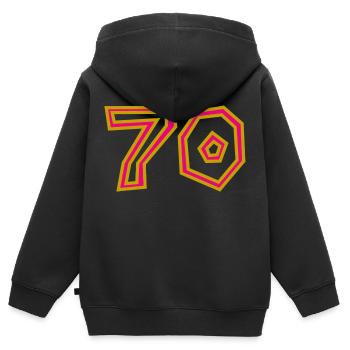 70. 70 JAHRE. 70-JÄHRIGES JUBILÄUM. 70-JÄHRIGES JUBILÄUM. - Kinder Premium Organic Zip Hoodie - Schwarz - Hinten - AI Model Kid Male (0cm)
