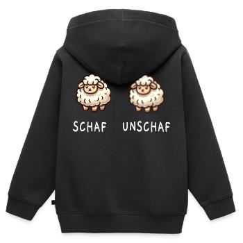 Sheep and sheep - Kids Premium Organic Zip-up Hoodie - black - Back - AI Model Kid Male (0cm)