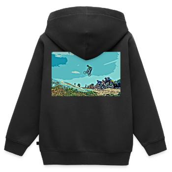 BMX Rennen Rennen ATV Motocross - Kinder Premium Organic Zip Hoodie - Schwarz - Hinten - AI Model Kid Male (0cm)