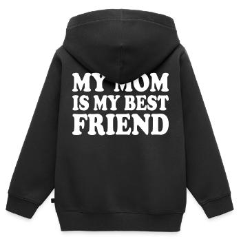 my mom is my best friend - Sweat Premium à capuche zippé enfant bio - noir - Dos - AI Model Kid Male (0cm)