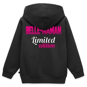 BELLE MAMAN LIMITED EDITION - Sweat Premium à capuche zippé enfant bio - noir - Dos - AI Model Kid Male (0cm)