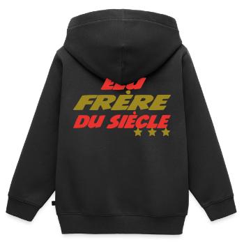 Elu Frère du siècle - Sweat Premium à capuche zippé enfant bio - noir - Dos - AI Model Kid Male (0cm)