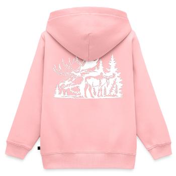 Suède Suède Viking Nordique Scandinavie Solstice d’été - Sweat Premium à capuche zippé enfant bio - rose - Dos - AI Model Kid Female (0cm)
