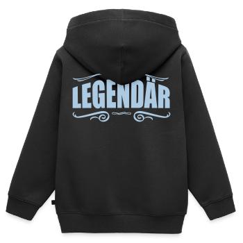 legendär - Kinder Premium Organic Zip Hoodie - Schwarz - Hinten - AI Model Kid Male (0cm)