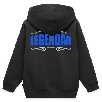legendär - Kinder Premium Organic Zip Hoodie - Schwarz - Hinten - AI Model Kid Male (0cm)