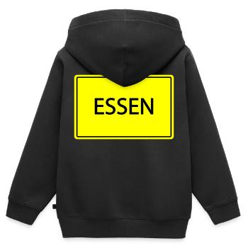 ortsschild essen - Kinder Premium Organic Zip Hoodie - Schwarz - Hinten - AI Model Kid Male (0cm)