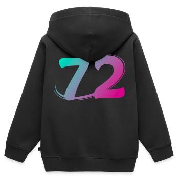 Nummer 71 mehrfarbig - Kinder Premium Organic Zip Hoodie - Schwarz - Hinten - AI Model Kid Male (0cm)