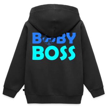 bébé - Sweat Premium à capuche zippé enfant bio - noir - Dos - AI Model Kid Male (0cm)