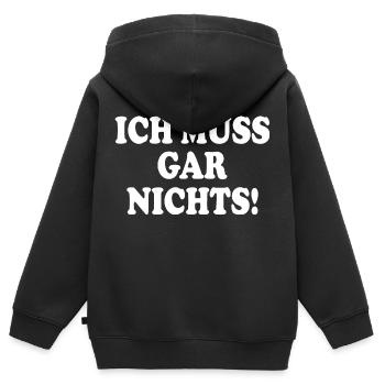 I don't have to do anything - Kids Premium Organic Zip-up Hoodie - black - Back - AI Model Kid Male (0cm)