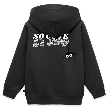 So cute it's scary Baby Halloween Saying - Kids Premium Organic Zip-up Hoodie - black - Back - AI Model Kid Male (0cm)