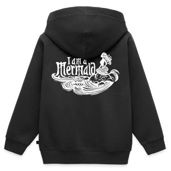 Sirène Meerjungfrau - Sweat Premium à capuche zippé enfant bio - noir - Dos - AI Model Kid Male (0cm)