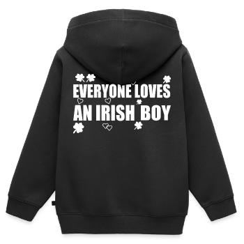 everyone loves an irish boy - Kids Premium Organic Zip-up Hoodie - black - Back - AI Model Kid Male (0cm)