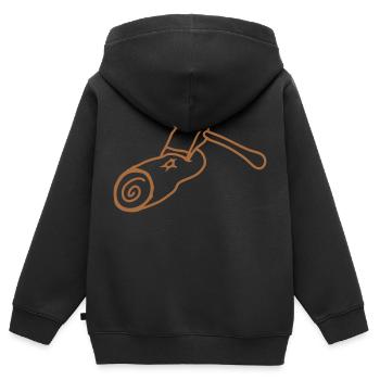 Axt Baum Fällen Holzfäller Wald Stumpf Holz Hacken - Kinder Premium Organic Zip Hoodie - Schwarz - Hinten - AI Model Kid Male (0cm)