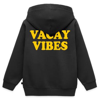 Vacay vibes - Sweat Premium à capuche zippé enfant bio - noir - Dos - AI Model Kid Male (0cm)