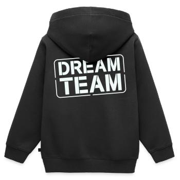 Équipe de rêve - Sweat Premium à capuche zippé enfant bio - noir - Dos - AI Model Kid Male (0cm)