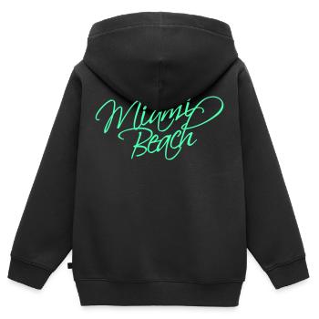 Miami Beach USA Palme Strand Sonne Amerika Reise - Kinder Premium Organic Zip Hoodie - Schwarz - Hinten - AI Model Kid Male (0cm)