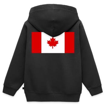 Canada - Sweat Premium à capuche zippé enfant bio - noir - Dos - AI Model Kid Male (0cm)
