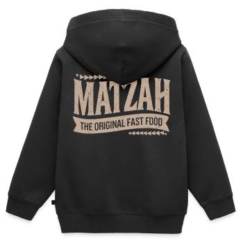 Hommage humoristique à la Matsa - Sweat Premium à capuche zippé enfant bio - noir - Dos - AI Model Kid Male (0cm)