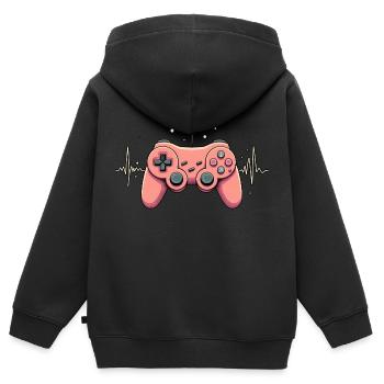 Gamer Video Games Console Gaming Birthday Gaming - Kids Premium Organic Zip-up Hoodie - black - Back - AI Model Kid Male (0cm)